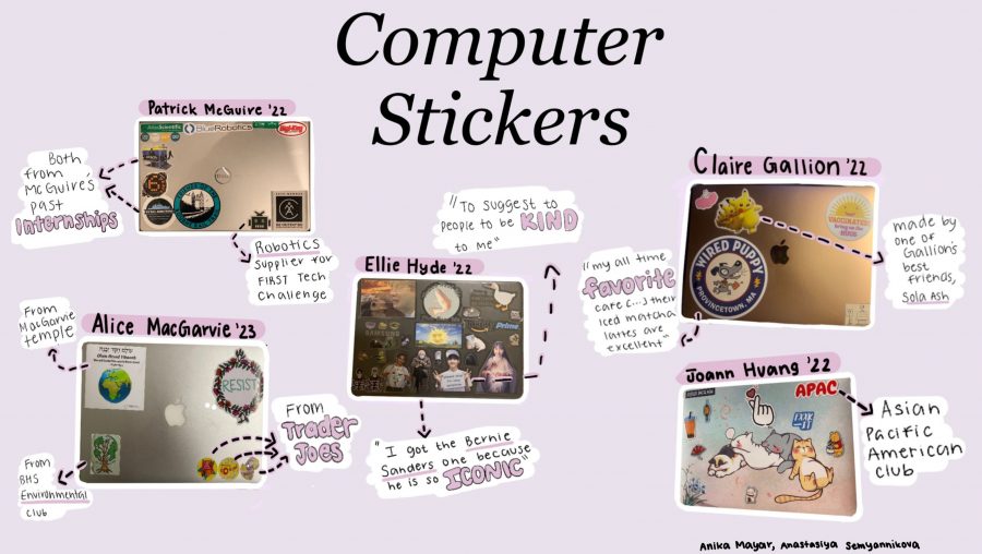 What stickers do people have on their computers?