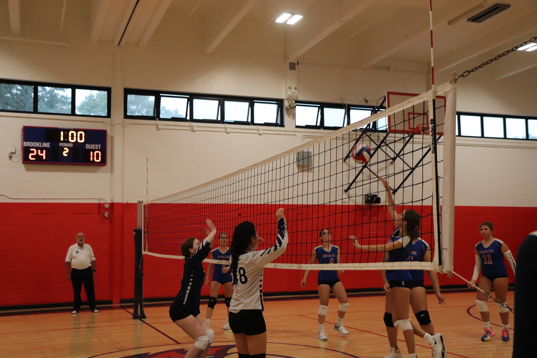 The girls junior varsity volleyball team beat the Framingham Flyers 2-0 on Monday, Sept. 11, for their home opener.