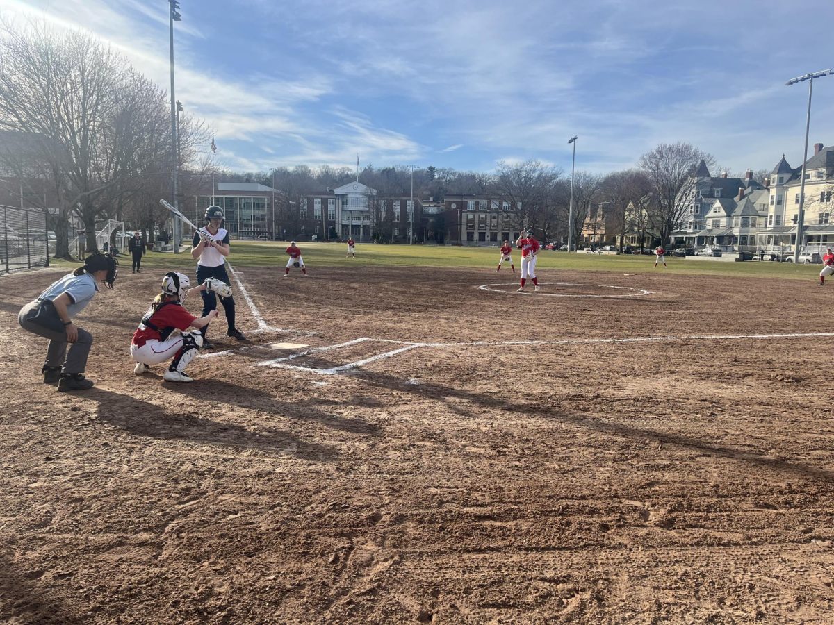 The girls varsity softball team lost the third game of their season to the Natick Redhawks 20-1 on Monday, April. 8 at Cypress Field.