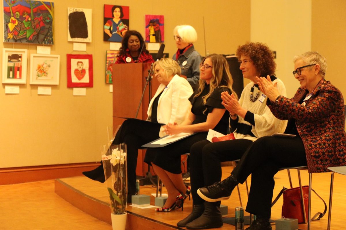 Brookline.News founders attend the Brookline Women of the year event on Wednesday, March 20 to accept their award as Brookline Women of the Year. The award was issued by the Brookline Commission for Women for their efforts to restore professional journalism to Brookline.