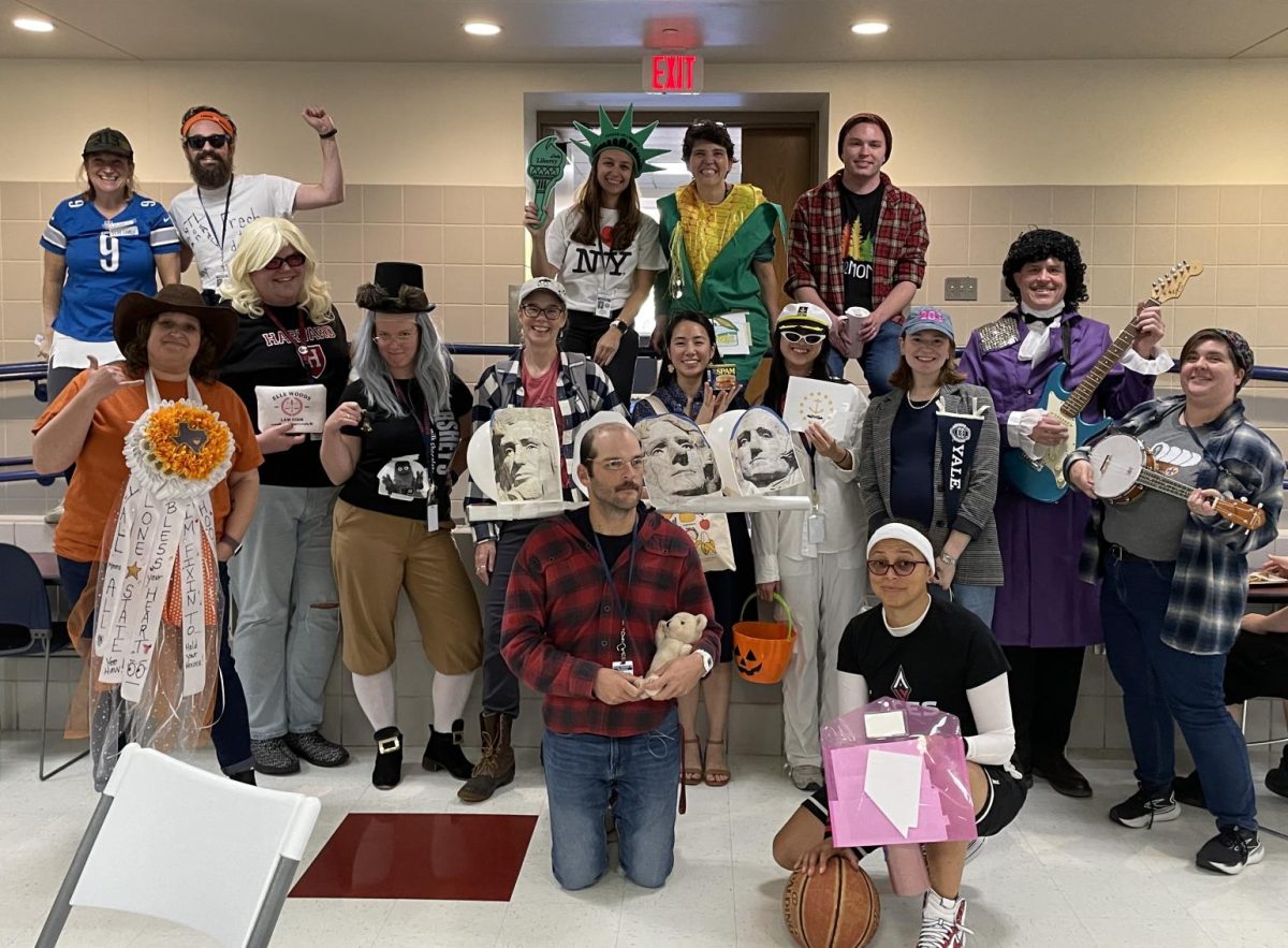 On Thursday, Oct. 31, teachers and students dressed up to celebrate Halloween. The social studies department, pictured above, were U.S. states.