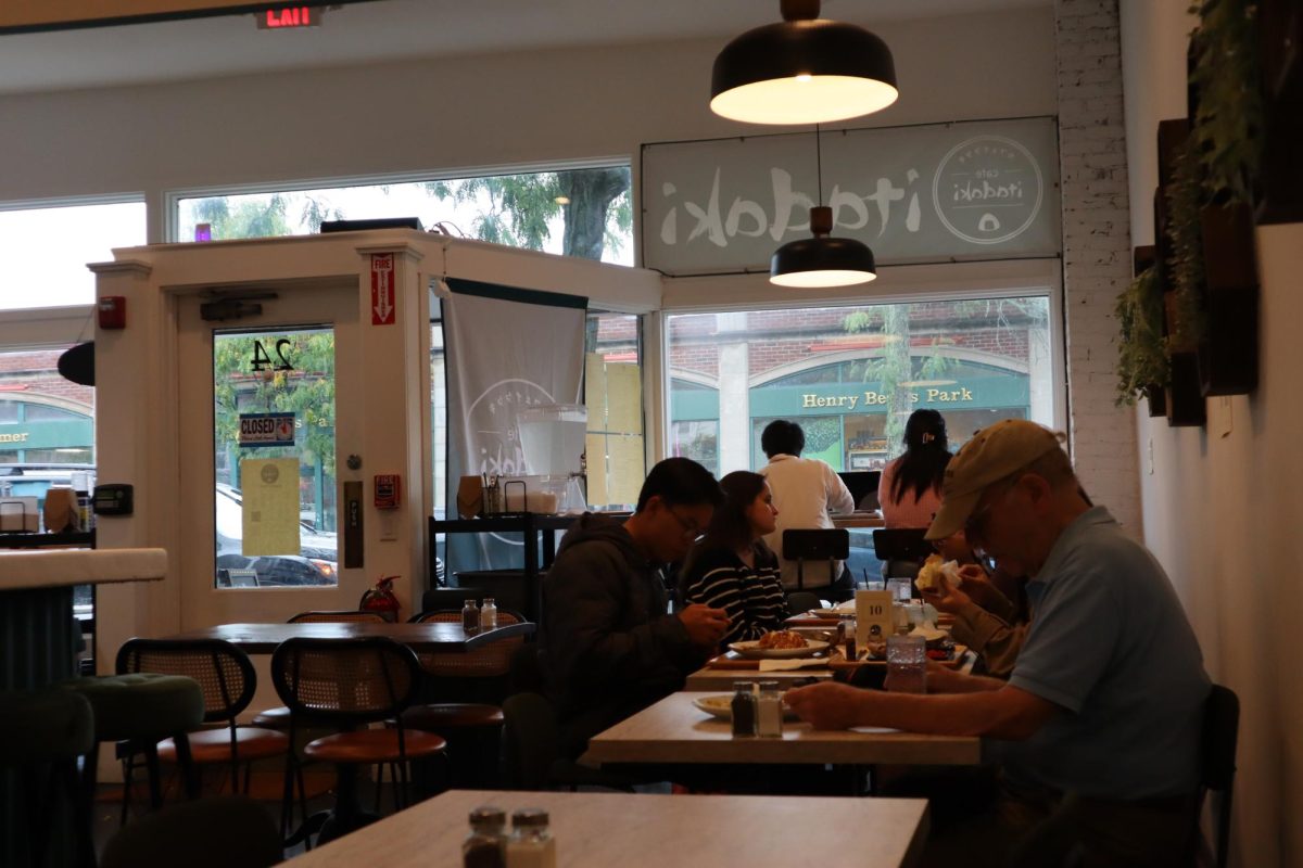 Couples and families enjoy the variety of food available while at Cafe Itadaki. Despite the cafe being
in a small establishment, many people fill the space all eager to eat a comforting meal.