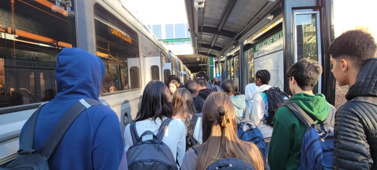 Dozens of students take the Green Line to and from the high school on a daily basis.
Commuter volume makes fare enforcement a challenge for the MBTA.