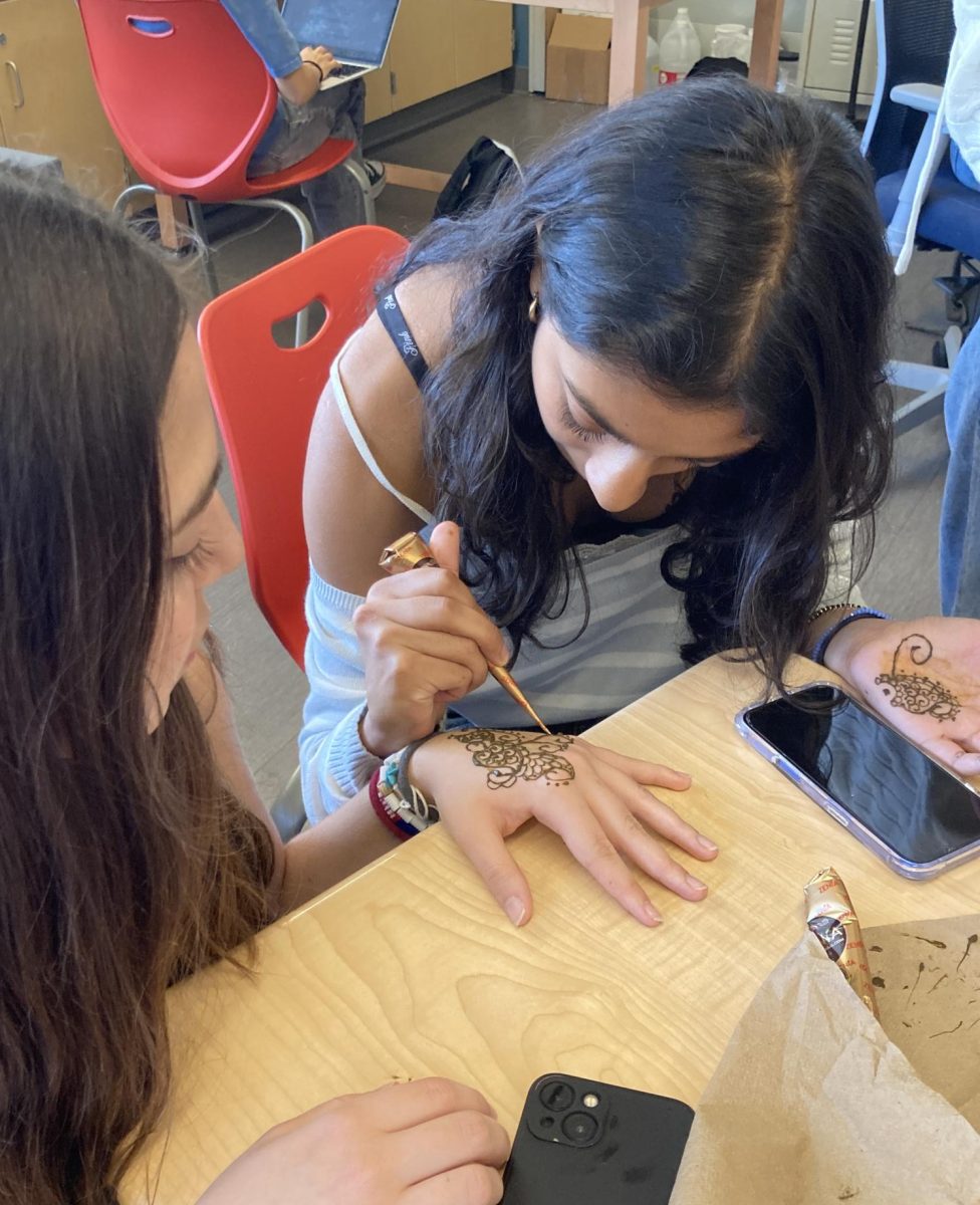 Students did mehndi on each other during the Diwali Celebration during X-block on Thursday, Nov. 7 that was held by SASA and APAC. 