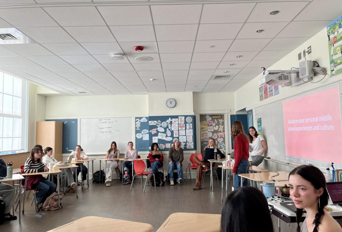 Students gathered in room 347 during X-block on Wednesday, Nov. 20, during a Coffee Talk held by the SHARP Coalition to improve toxic school culture surrounding sexual assault. 