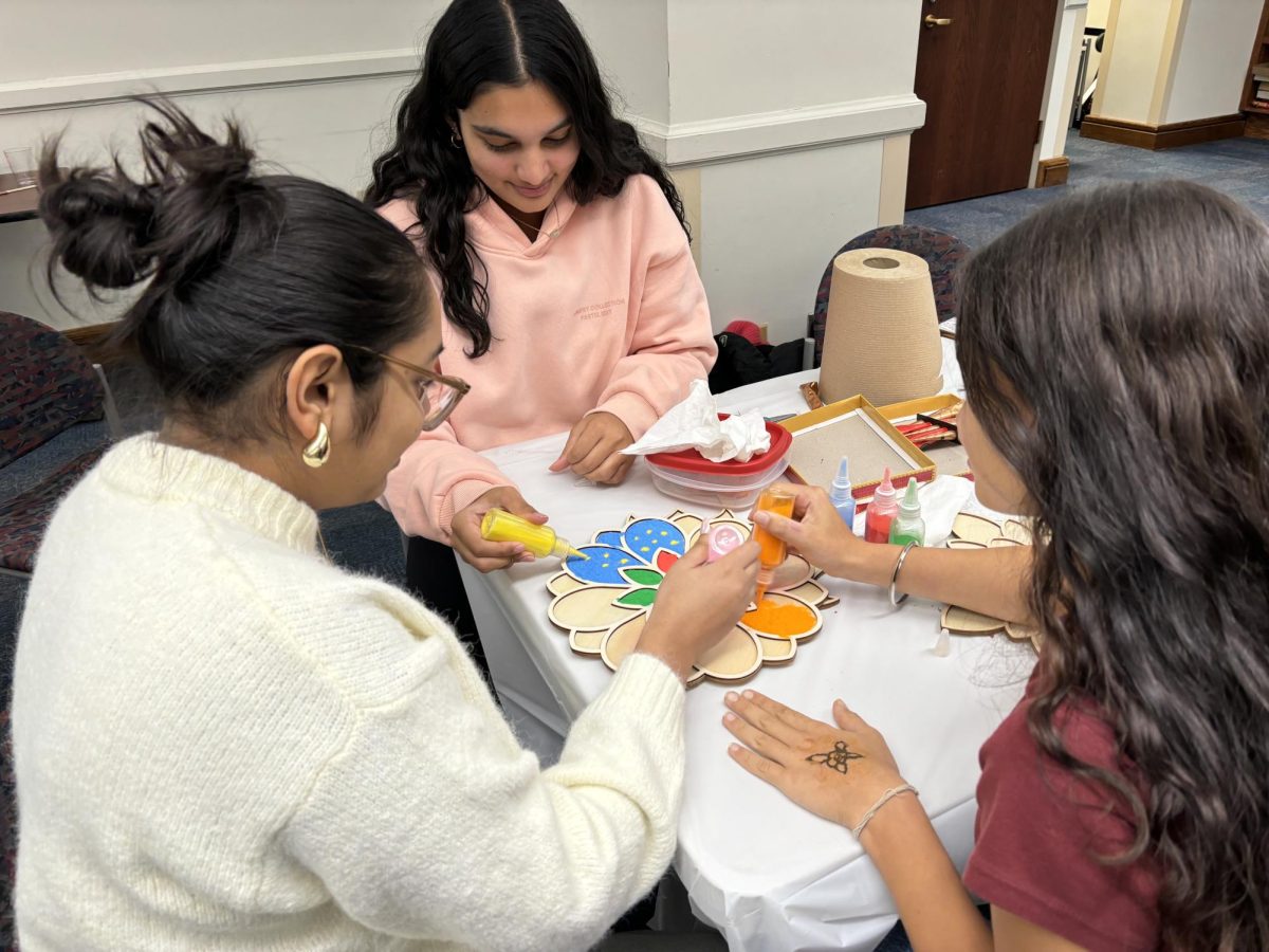 A potluck hosted by SASA to celebrate Diwali on Friday, Nov. 16 in the MLK room was attended students from the greater Boston area to build community. During the event, students participated in various activities including rangoli, an art form using colored powder.  