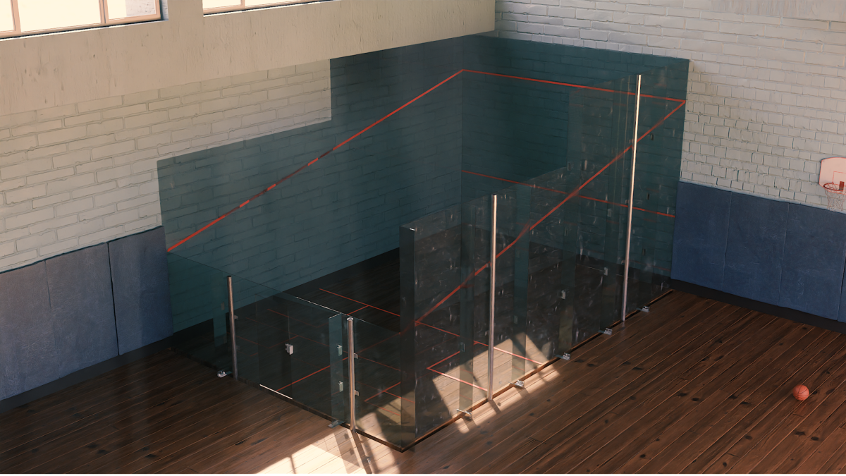 Members of the 3D Modeling Club create interesting and innovative designs, including a retractable squash court.