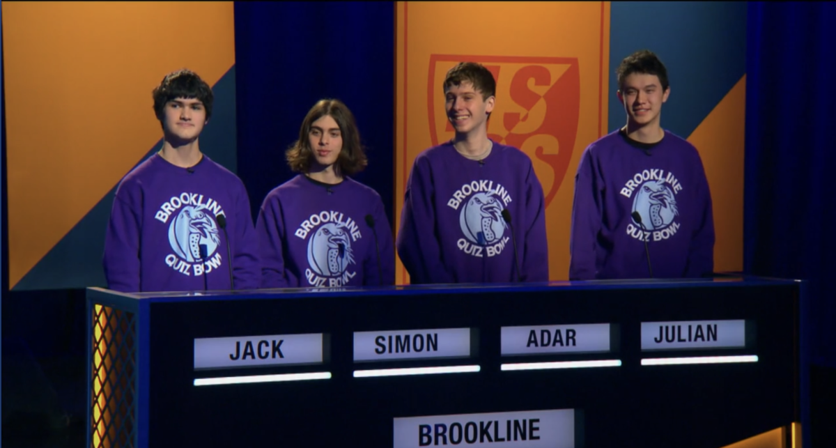 On February 28, the episode featuring Brookline's quiz bowl team was aired on High School Quiz Show by WGBH. The show features various high school Quiz Bowl teams from across Massachusetts, and this is the first year that Brookline was invited. 