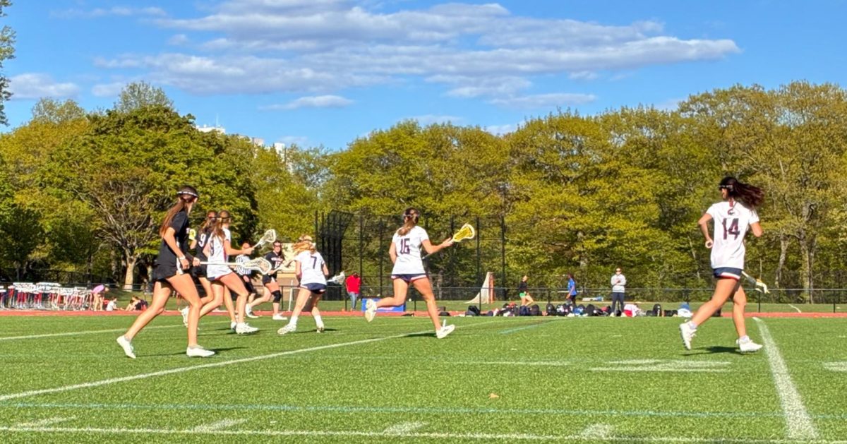 The girls varsity lacrosse team played a tough game against the Wellesley Raiders at Downes Field on Tuesday, May 12, ultimately losing 14-5. This is the first time in five years that the Warriors have been able to keep the point gap within 10 against Wellesley.